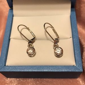 Sterling silver diamond earrings